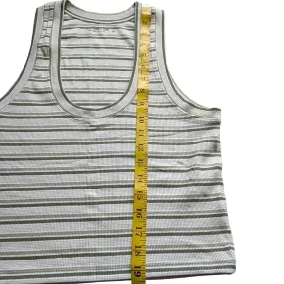 Abercrombie & Fitch Essential Scoopneck Tank Top White Stripe Y2K Women's Large - Picture 11 of 11